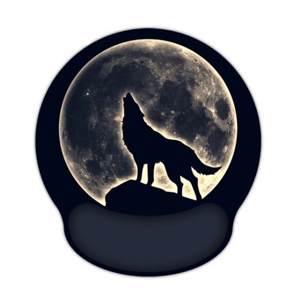 Huado ergonomická podložka pod myš Vlk a úplňek